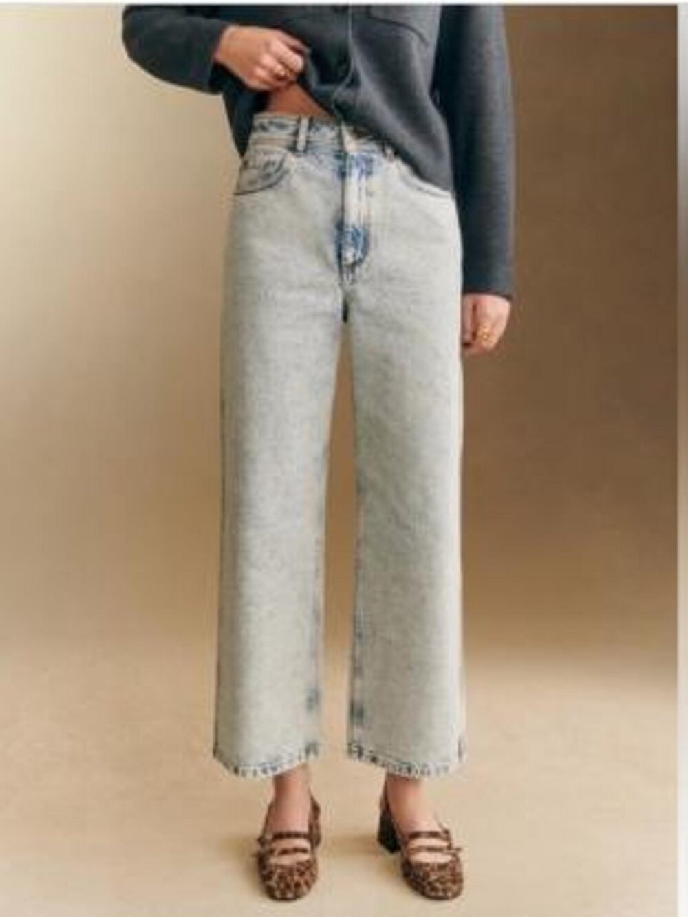Sezane Le Crop in Edge Blue sz 38/US 6